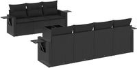 vidaXL 8-delige Loungeset met kussens, polyrattan, zwart