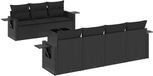 vidaXL 8-delige Loungeset met kussens, polyrattan, zwart