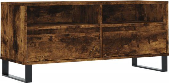 vidaXL Tv-meubel 100x34,5x44,5 cm bewerkt hout gerookt eikenkleurig