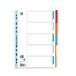 Oxford Strong-Line Kartonnen tabbladen 1-5, 25-pack, DIN A4, met kunststof folie versterkt, rood, oranje, blauw, geel, groen