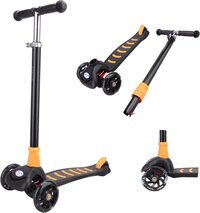 Cabino Kinderstep Met 3 Wielen - Zwart - Inklapbaar & Lichtgevende Wielen