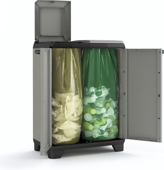 Keter Planet Recycling Lage Opbergkast - 68x39x90cm - Grijs/Zwart