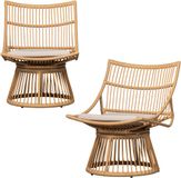 WOOOD Alatna Tuinstoelen - Wicker - Naturel - Set van 2