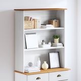 vidaXL Hutch ASKIM 91 x 30 x 104 cm Massief grenenhout Wit