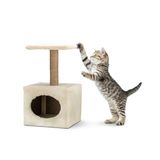 AQPET Oslo Krabpaal 53 cm met hol voor katten, speelplaats, krabpaal voor katten, kleur beige