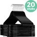 LifeGoods Cintre - 20 Pièces - Bois dur - Noir