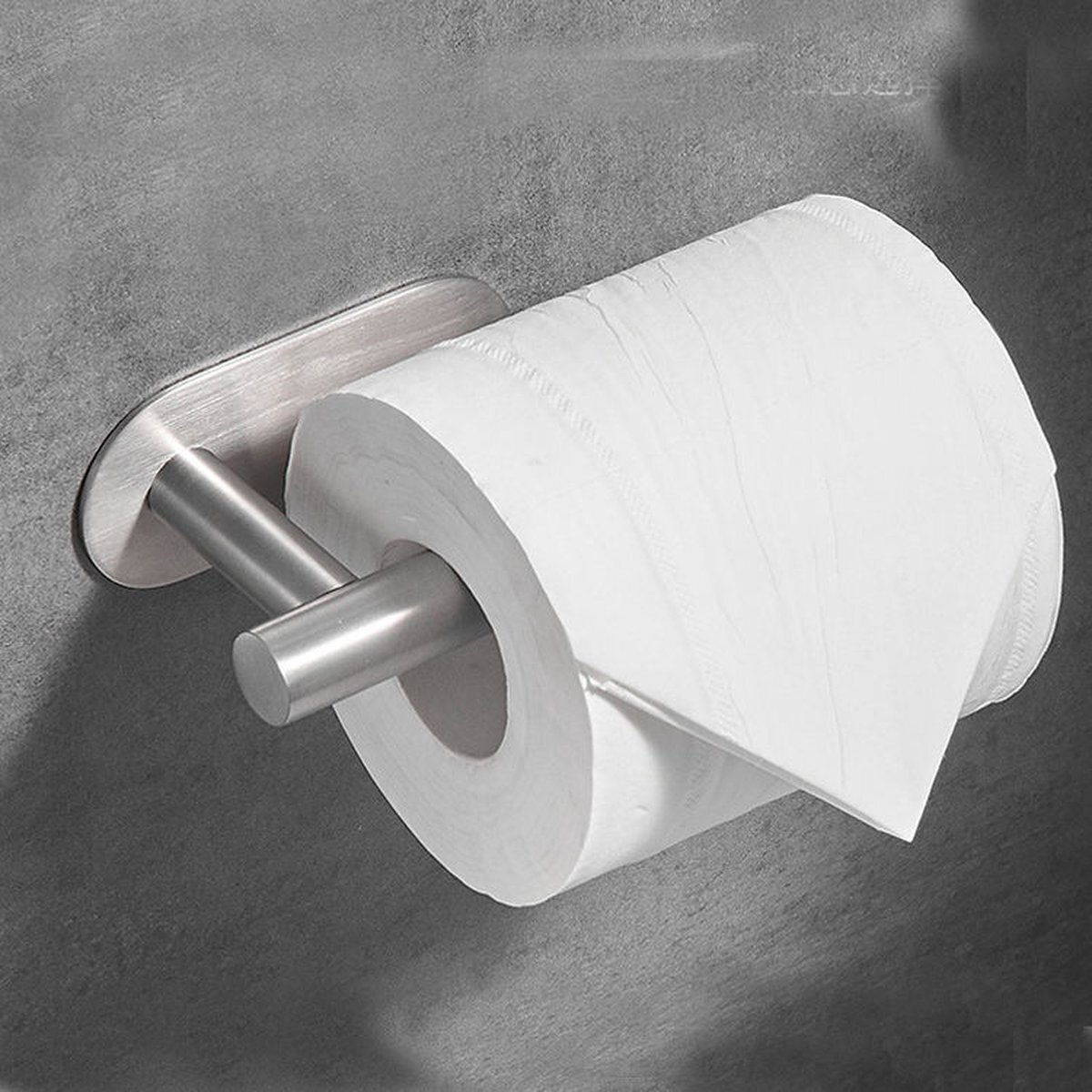 Repus - Zelfklevende Toiletpapier rol houder - Wc papier houder - Zonder te boren - Rvs - Zilver