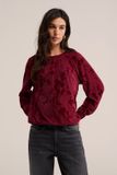 WE Fashion Dames jersey top met structuur en glittergaren