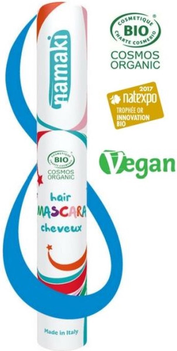 Namaki Kinder haarkleur – Uitwasbare haarverf – Vegan - Organisch aloë vera sap, glycerine, acacia gom – 9 ml - Blauw