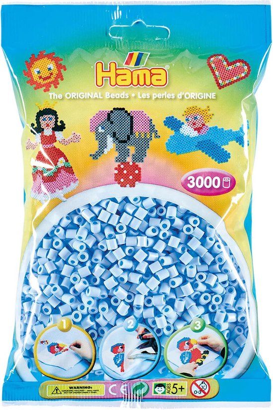Hama Strijkkralen Pastel IJsblauw (97), 3000st. - Mint