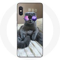 Maniacase Hoesje voor Xiaomi Redmi Note 5 Pro Kat met paarse bril