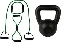 Tunturi - Fitness Set - Tubing Set Groen - Kettlebell 12 kg