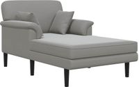 vidaXL Chaise longue gris clair velours