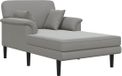 vidaXL Chaise longue gris clair velours