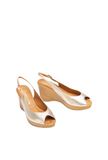 RACHEL_LMT UNISA RACHEL LMT Goud Sandalen met hak Vrouwen Leer 39 EU