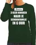 Bellatio Decorations Shoppartners Bv Groene foute Kersttrui / sweater - Kerst is 3 keer knikken naar schoonfamilie - dames - Kerstkleding / Christmas outfit XXL