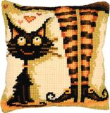 Vervaco Kruissteekkussen Kit Halloween Cat Loves Her Witch