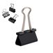 D.RECT Metalen Foldback Clips - Foldback clips Verpakking 12 Stuks 25mm - Multifunctionele Clips, Metalen Binder Clips voor: Notities, Briefpapier - Paperclips Groot, Zwart