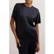 Reiss Silk Top Manches Courtes Marine
