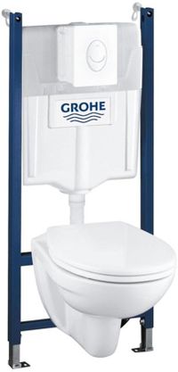 GROHE Ensemble de toilettes complet - Double chasse - Réservoir encastré - Suspendu - Blanc