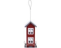 Pro Garden Ger Import Tuinvogels hangende voeder silo/voederhuisje rood - 13 x 13 x 27 cm