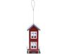 Pro Garden Ger Import Tuinvogels hangende voeder silo/voederhuisje rood - 13 x 13 x 27 cm