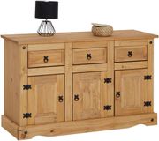 IDIMEX SALSA-dressoir van 130 cm van massief hout met 3 lades - naturel