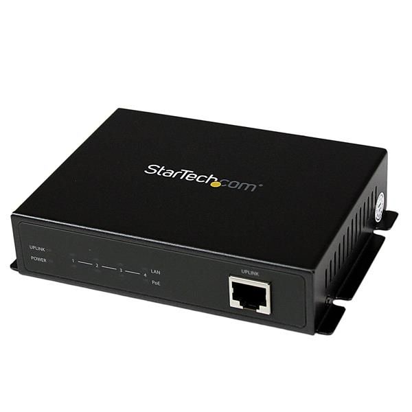 StarTech.com 5-poorts onbeheerde industriële gigabit PoE-switch met 4 Power over Ethernet-poorten - Zwart