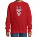 Bellatio Decorations Kerstsweater voor kinderen - Rood - Zilveren Rendier - Glitter Bedrukking - 170/176