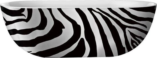 Best-Design Color-Zebra Vrijstaand Bad - 180x86x60cm - Zwart/Wit