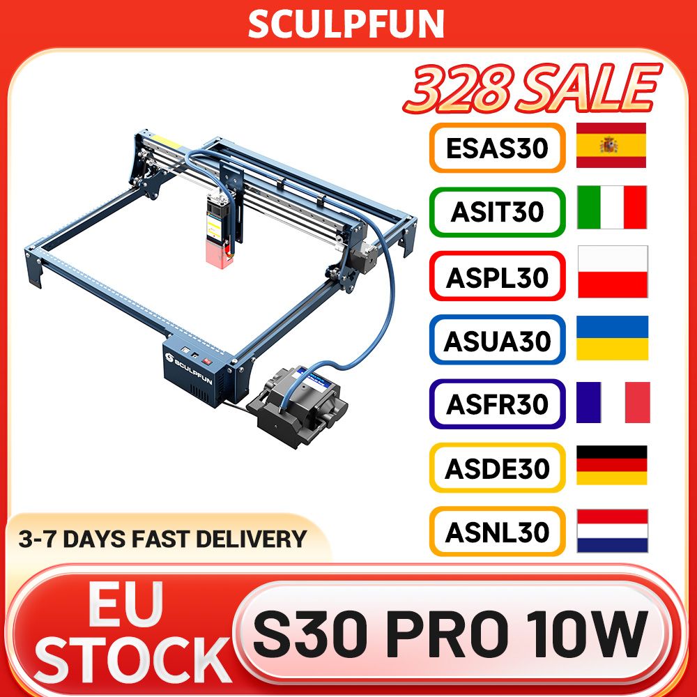 NONE Sculpfun S30 Pro 10W Laser Graveur Cutter with Air-Assist