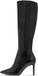 Tamaris Dames Enkellaarzen Zwart Leer Synthetisch Ritssluiting Naaldhak 8 cm en hoger Puntige neus 39 cm