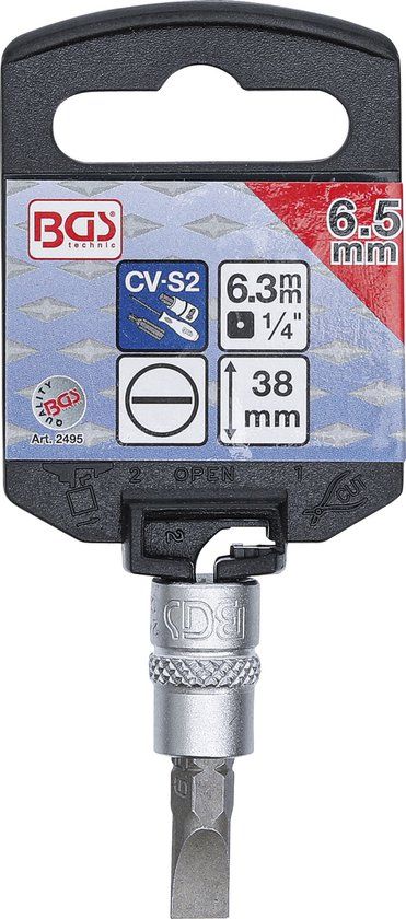 BGS 2495 Dopsleutelbit - 1/4" - Sleuf 6,5 mm