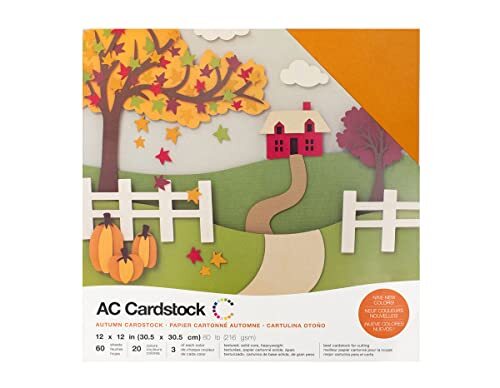 American Crafts 376987 kleidozen Variety Pack herfst 60 vellen 30,5 x 30,5 cm wenskaart karton