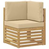 vidaXL Canapé d'angle extérieur Bois d'Acacia Massif Blanc