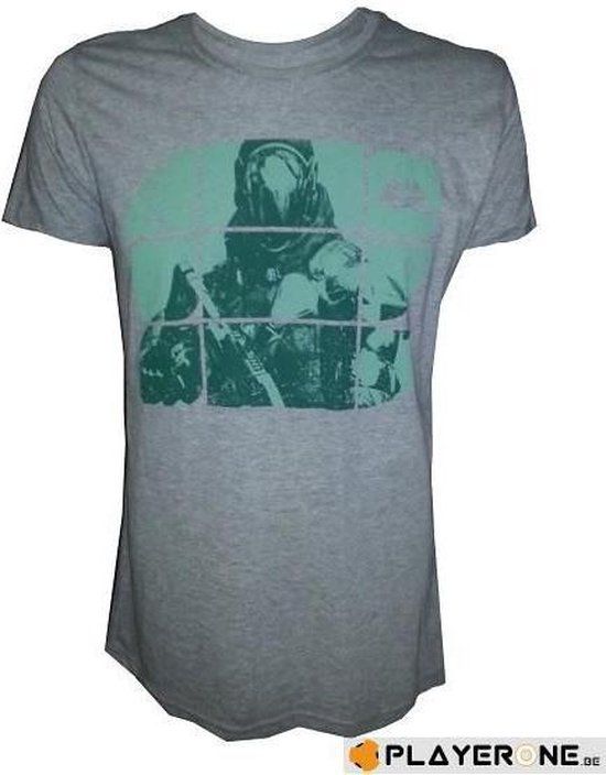 Merchandising Destiny Grey Melange Green Print Shirt - S - Windows