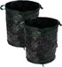 Pro Garden Tuinafvalzak - 2x - opvouwbaar - rond - antraciet - 85 liter