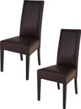 t m c s Tommychairs Luisa - Eetkamerstoelen - Set van 2 - Bruin & Moka - Kunstleer & Hout