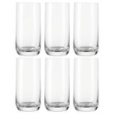Leonardo Daily 063325 Drinkglazen, set van 6, vaatwasmachinebestendig water, rechtlijnige bekers, drankset, sapglazen, groot, 330 ml