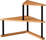 Kesper Keuken aanrecht hoek etagiere - 2 niveaus - bamboe - rekje/organizer - 52 x 30 x 39 cm - lichtbruin