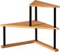 Kesper Keuken aanrecht hoek etagiere - 2 niveaus - bamboe - rekje/organizer - 52 x 30 x 39 cm - lichtbruin