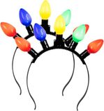 Boland party Diadeem/haarband - 2x - feestlampjes - volwassenen - Carnaval