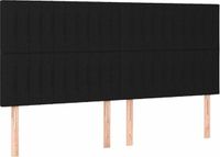 vidaXL Tête de lit Tissu Noir 180x5x118/128 cm