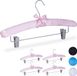 Merkloos Relaxdays Kledinghangers Satijn - Set van 5 - Met Knijpers - Zacht - 38 cm Breed - Broekhanger - Roze