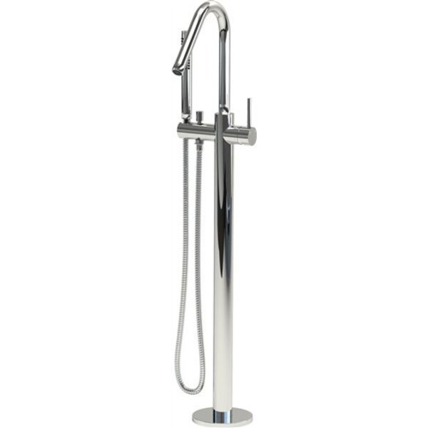 Clou Xo vrijstaande badmengkraan met handdouche type 7 chroom H102.5xD22cm