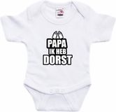 Bellatio Decorations Shoppartners Bv Papa ik heb dorst tekst baby rompertje wit jongens en meisjes - Kraamcadeau/babyshower cadeau - Babykleding 68