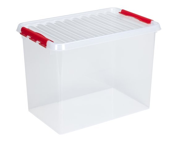 Sunware Q-line Opbergbox 72L - transparant/rood