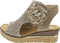 Rieker Dames Sandalen Beige Platte Sandalen Synthetisch Rubber Ritssluiting Blokhak 8 cm en hoger Casual Schoenen Vrouwen Volwassenen 36