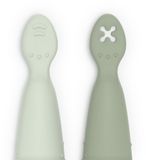Suavinex Silicone Oefenlepel – 2 Stuks – Vanaf 6 maanden – Lange Handgreep & Ergonomisch – Zacht voor Gevoelige Tandvlees – Color Essence
