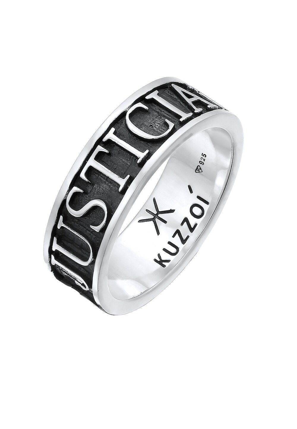 KUZZOI KUZZOI KUZZOI Ring Heren Band Belettering Massief in 925 Sterling Zilver Mannen sieraden